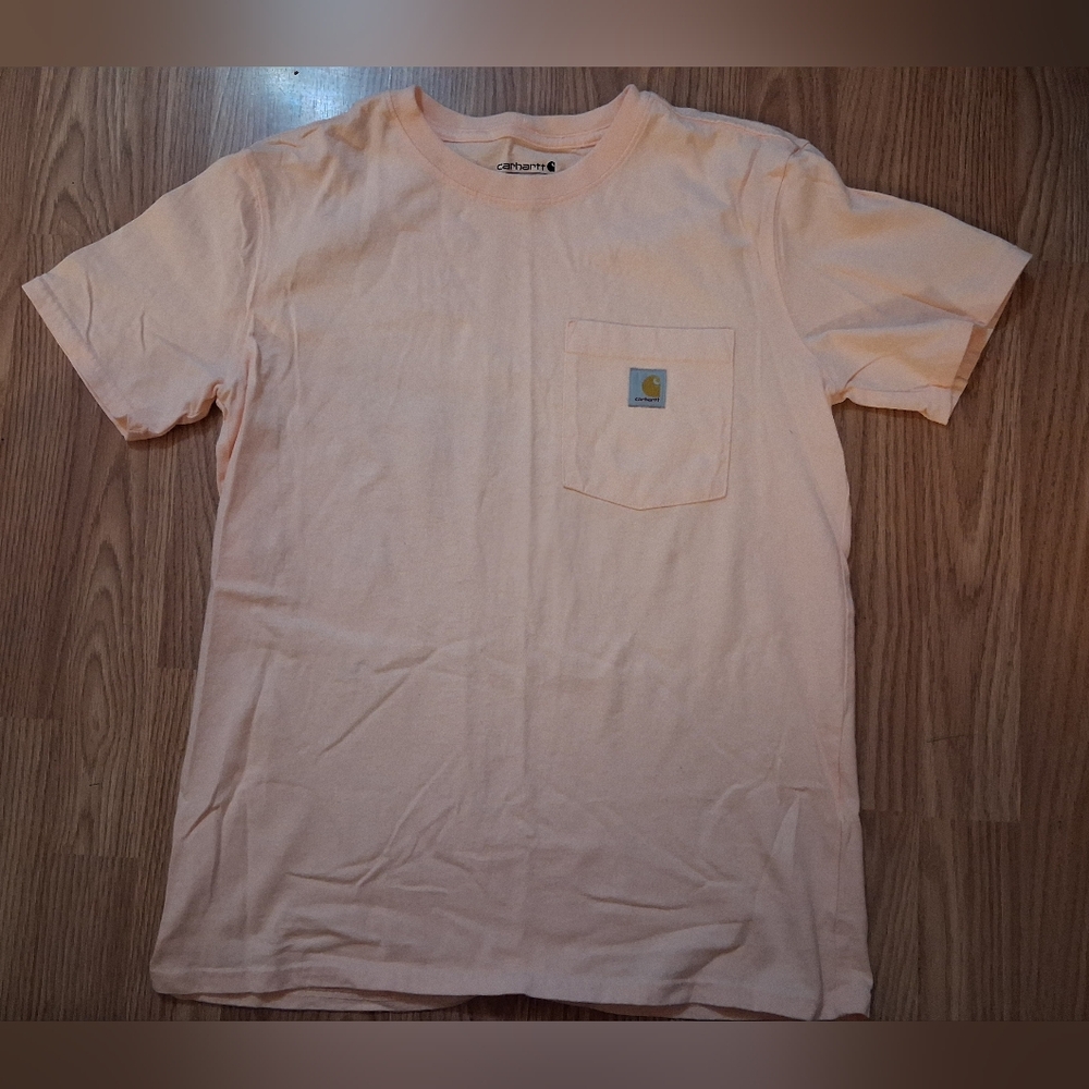 CARHARTT Loose Fit Short Sleeve Pocket Tee.  Womens.  Size Small.  Color: Peach